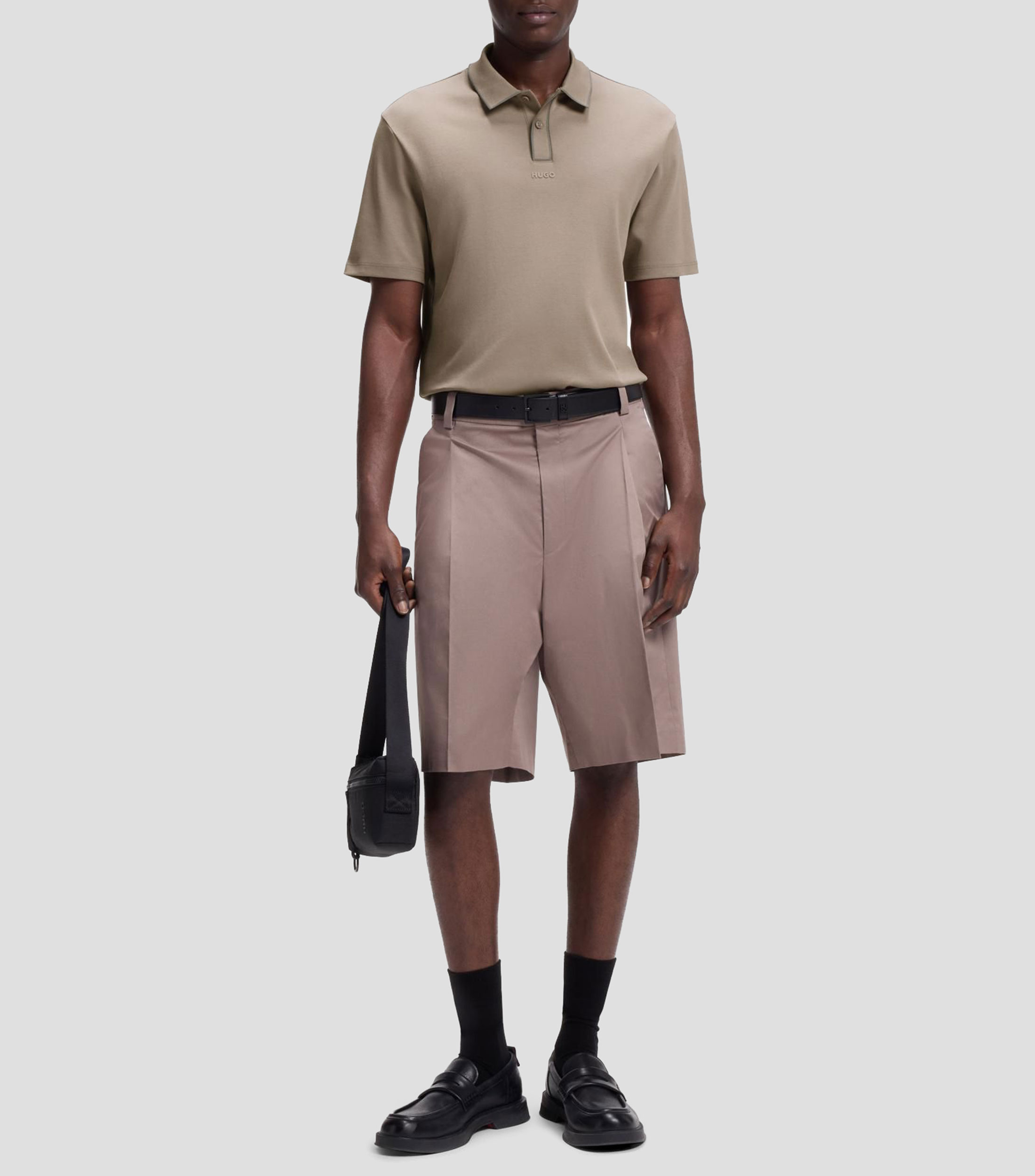 Polo de punto de algodón con ribete en contraste Hombre